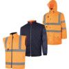 Palton Reversibil Hi-Vis, 5-in-1, Impermeabil, Mărimea Medie, Portocaliu, Poliester, EN20471 thumbnail-0