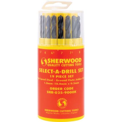 19-PCE SELECT-A-DRILL SET 1.0-10.0x0.5mm