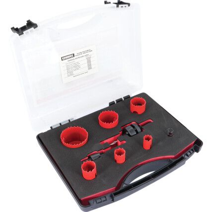 ELECTRICIANS HOLESAW KITIN PLASTIC CASE