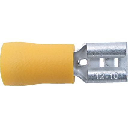 Terminal de bifurcare larg galben de 6,30 mm (pachet de 100)