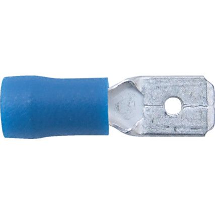 Terminal masculin albastru de 6,3 mm (pachet de 100)