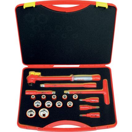 INSULATED VDE-SAFETY TOOLS SET 1/2" WITH TORQUE WRENCH 18-PCS