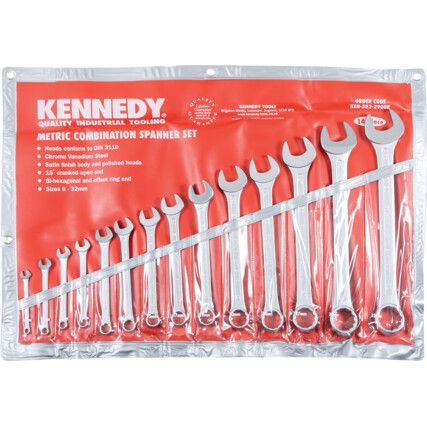 Metric Combination Spanner Set, 6 - 32mm, Set of 14