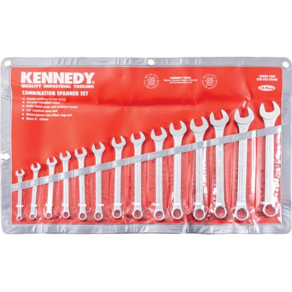 Metric Combination Spanner Set, 6 - 19mm, Set of 14