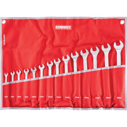 Metric Combination Spanner Set, 6 - 19mm, Set of 14