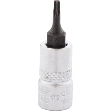 T9 TORX SOCKET BIT 1/4" SQ DR