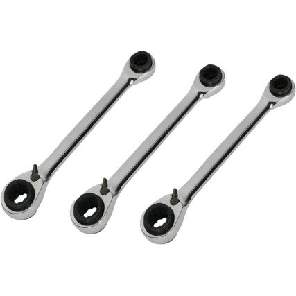 Metric Ratchet Spanner Set, 8 - 19mm, Set of 3