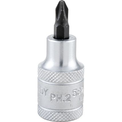 No.2x55mm PHILLIPS S/DRIVER SOCKET BIT 1/2" SQ DR