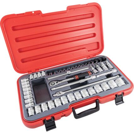 METRIC SOCKET SET 50PC 1/2" SQ DR