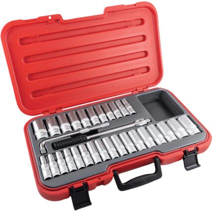 MET/AF DEEP SOCKET SET 30 PC 1/2" SQ DR