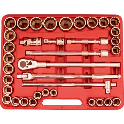 MM/INCH PROFESSIONAL SOCKET SET 3/4" SQ DR 36PC