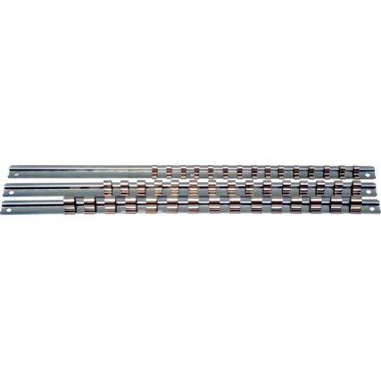 3/8" S/D SOCKET RACK C/W15 SPRING CLIPS