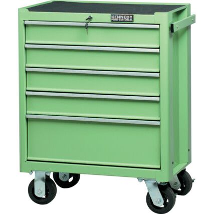 Roller Cabinets, 5 Drawer, Green