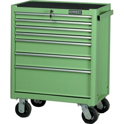 GREEN 7-DRAWER PROFESSIONAL ROLLER CABINET