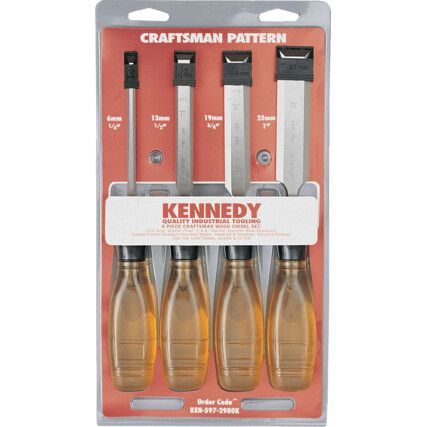 CRAFTSMAN BEVEL EDGE WOOD CHISELS (SET-4)