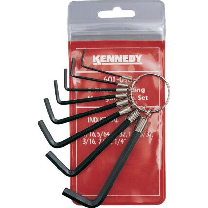 1/16"-1/4" HEXAGON WRENCHSET ON RING (8-PCE)