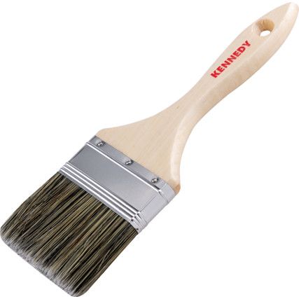 Flat Paint Brush, Natural Bristle, 3in.