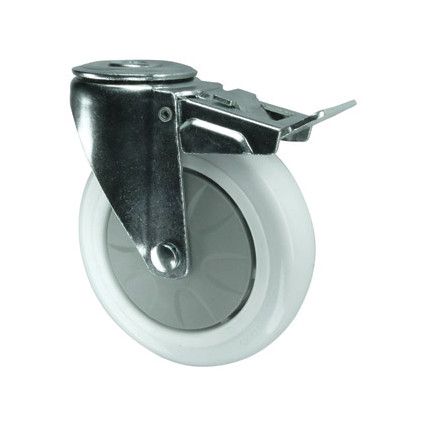 Roată Cu Gaură Bolt Rotativă Frânată 100mm, Roată din Nylon