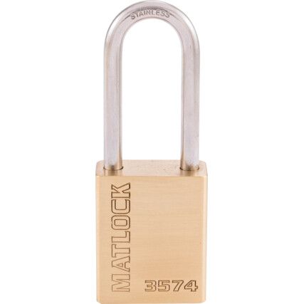 38x50mm SHACKLE W/PROOF BRASS PADLOCK