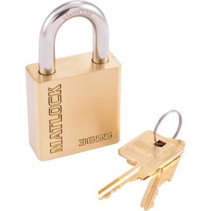 45x25mm SHACKLE W/PROOF BRASS PADLOCK