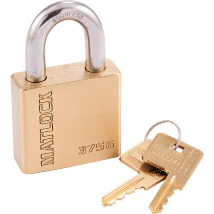 50x25mm SHACKLE W/PROOF BRASS PADLOCK