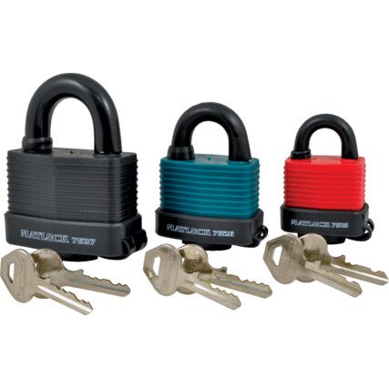 69mm PU COAT LAM. STEEL PADLOCK-BLACK