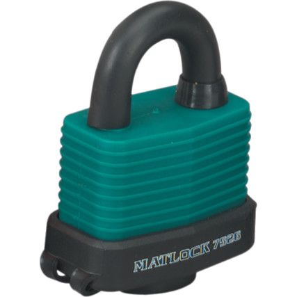 54mm PU COAT LAM. STEEL PADLOCK-GREEN