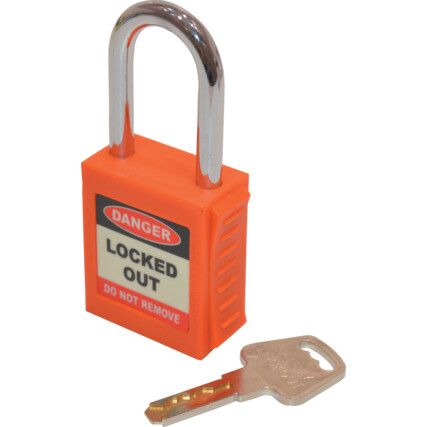 SAFETY PADLOCK KEYED DIFFERENTLYORANGE