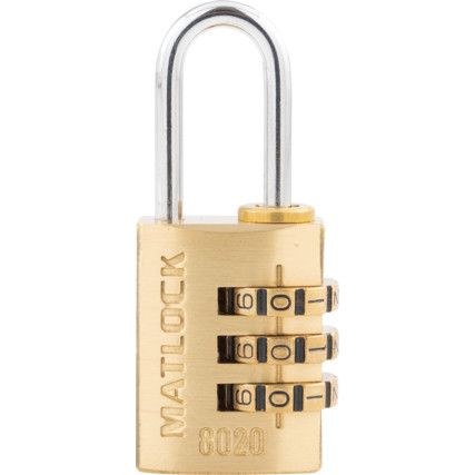 20mm BRASS COMBINATION PADLOCK 3DIALS