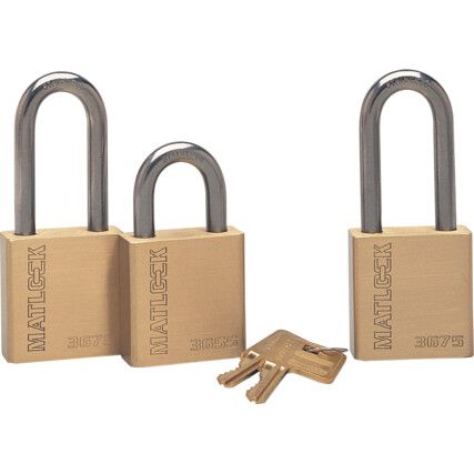 38x50mm SHACKLE W/PROOF BRASS PADLOCK