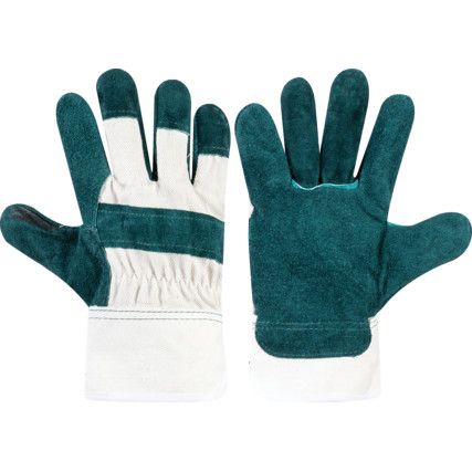 Split Leather Green Rigger Gloves - Size 10