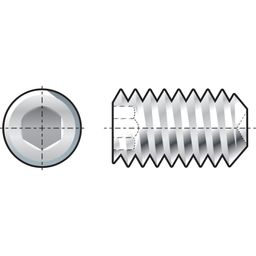 Set de capete tubulare cu șurub, metric - oțel - clasa 14.9 - punct plat - DIN 913 thumbnail-0