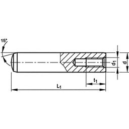 Știfturi extractibile pentru dibluri cu aer plat, metric, diametru 12mm thumbnail-1