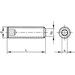 Set tubular cu șurub, metric - oțel - grad 14.9 - punct cupă - DIN 916 thumbnail-3